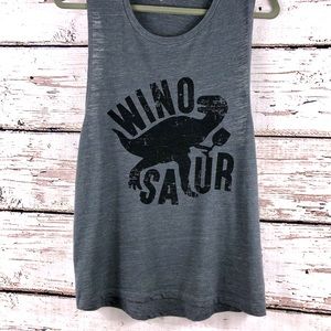 🍷🦖WINOSAUR🍷🦖 Workout Muscle Tee L